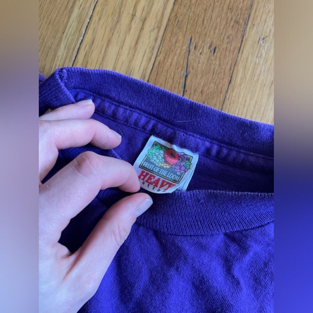 90s Vintage Single Stitch Purple Blank T - Picture 4 of 6